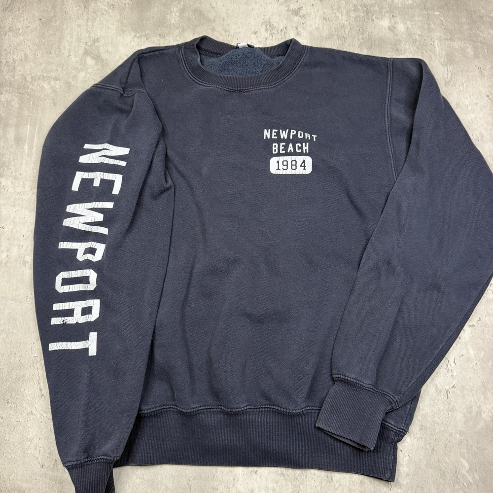 Brandy Melville John Galt Newport Beach 1984 Crewneck Sweatshirt Blue Small
